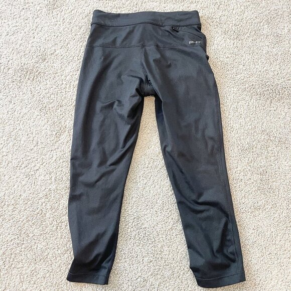 Nike‎ Dri-Fit Running Capri Pant Womens Sz XS Black Epic Lux Tight Running - Picture 4 of 11